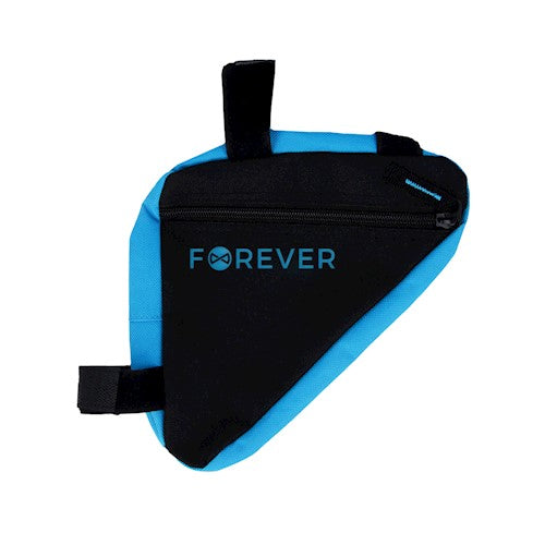 Velosipēda rāmja soma ar rāvējslēdzēju un stiprinājuma klipšiem, ūdensdroša, zila ar melnu