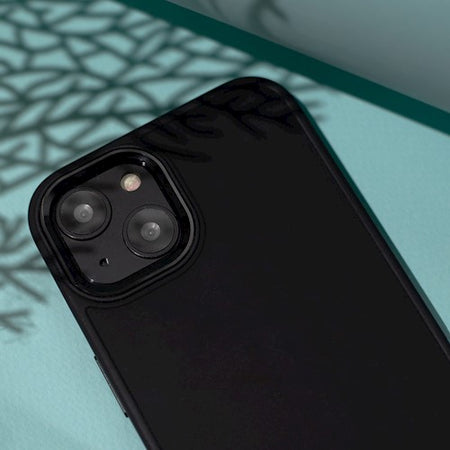 Satīna vāciņš priekš iPhone 14 Pro Max 6.7 collu melnā krāsā