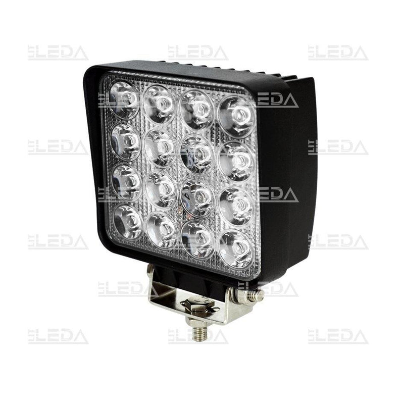 48W(3300Lm) 10-30V LED darba lukturis, SPOT, IP67, E9, ECE R10, CE, RoHS, EMC, auksti balta gaisma 6000K, 110/135/55 mm