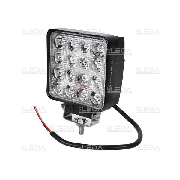 48W(3300Lm) 10-30V LED darba lukturis, SPOT, IP67, E9, ECE R10, CE, RoHS, EMC, auksti balta gaisma 6000K, 110/135/55 mm