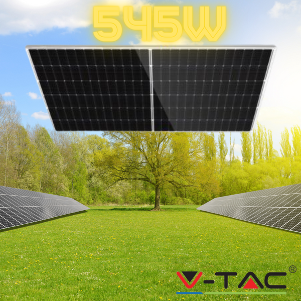 Solar panel 545W 36V (maximum 41.5V), size 2279x1134x35mm, 28.4kg, included MC4 connectors, brand V-TAC, factory No.1 World's largest panel factory, VT-545