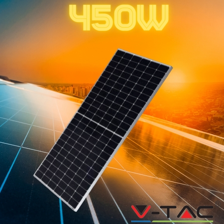 Solar panel 450W 36V (maximum 41.5V), size 2094x1038x35mm, 23.5kg, included MC4 connectors, brand V-TAC, factory No.1 The world's largest panel factory, VT-450