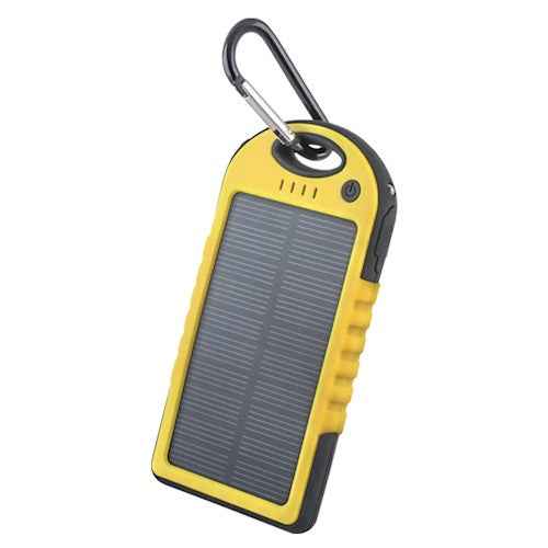 Solārais akumulators/lādētājs 5000mAh dzeltenā krāsā