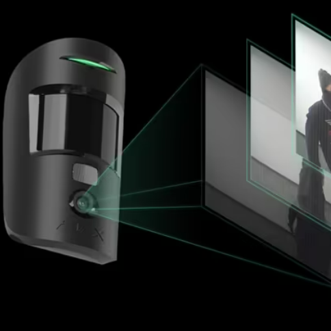 AJAX Bezvadu iekštelpu kustības detektors MotionCam ar fotoverifikāciju Melnā vai Baltā krāsā