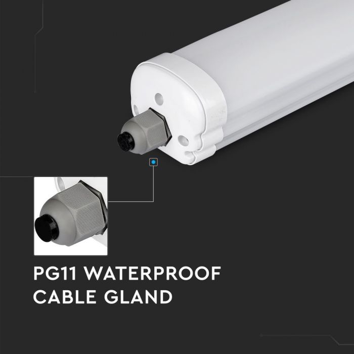 36W (2880lm) 120cm LED linear luminaire, IP65 waterproof, V-TAC, no plug (cable connection), neutral white light 4000k