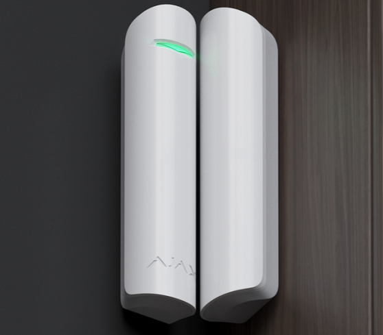 Ajax wireless security door contact doorprotect plus with impact and location change sensor. Black or white