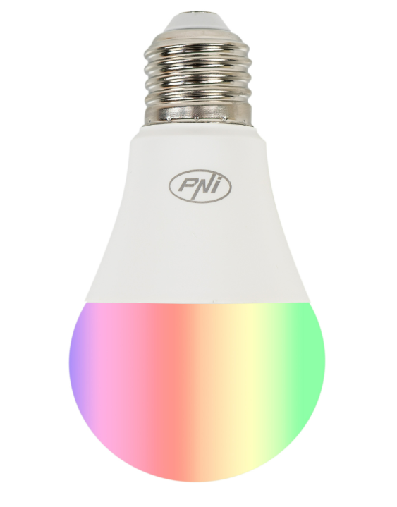 LED viedā spuldze savienojama ar viedierīcēm E27 7W(600Lm), dimmējama, RGB+balta gaisma 2700-6500K, PNI