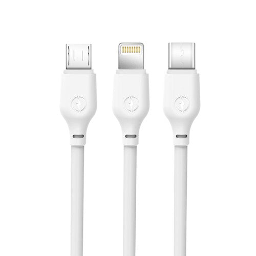 XO kabelis NB103 3in1 USB - Lightning + USB-C + microUSB 1, 0 m 2, 1A balts