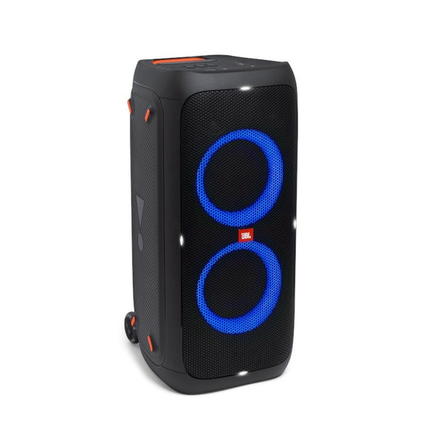 JBL 240W Bluetooth portatīvais skaļrunis PartyBox 310, IPX4,80 dB, USB, 3.5mm audio ieeja, 38.8x43x79,2cm, melns